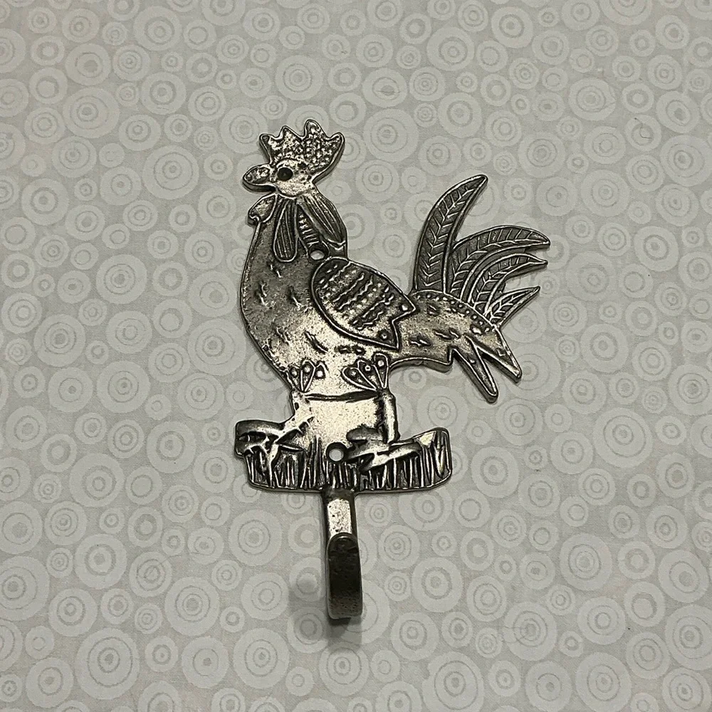 Pewter Rooster Coat Wall Hook